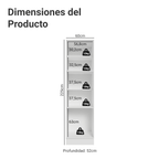 Mueble de Cocina Armario Vertical Vik 60 cm con 3 Puertas Blanco/Gris