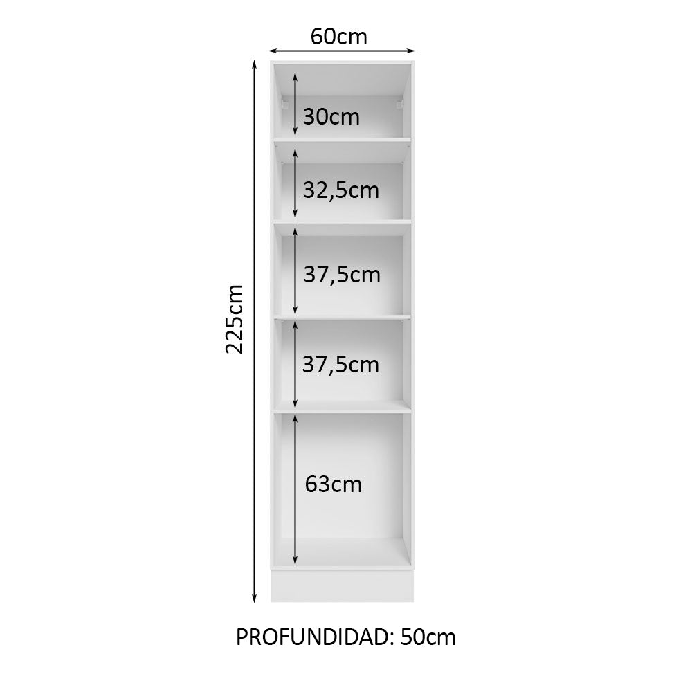 Mueble de Cocina Armario Vertical Abierto con 5 Nichos
