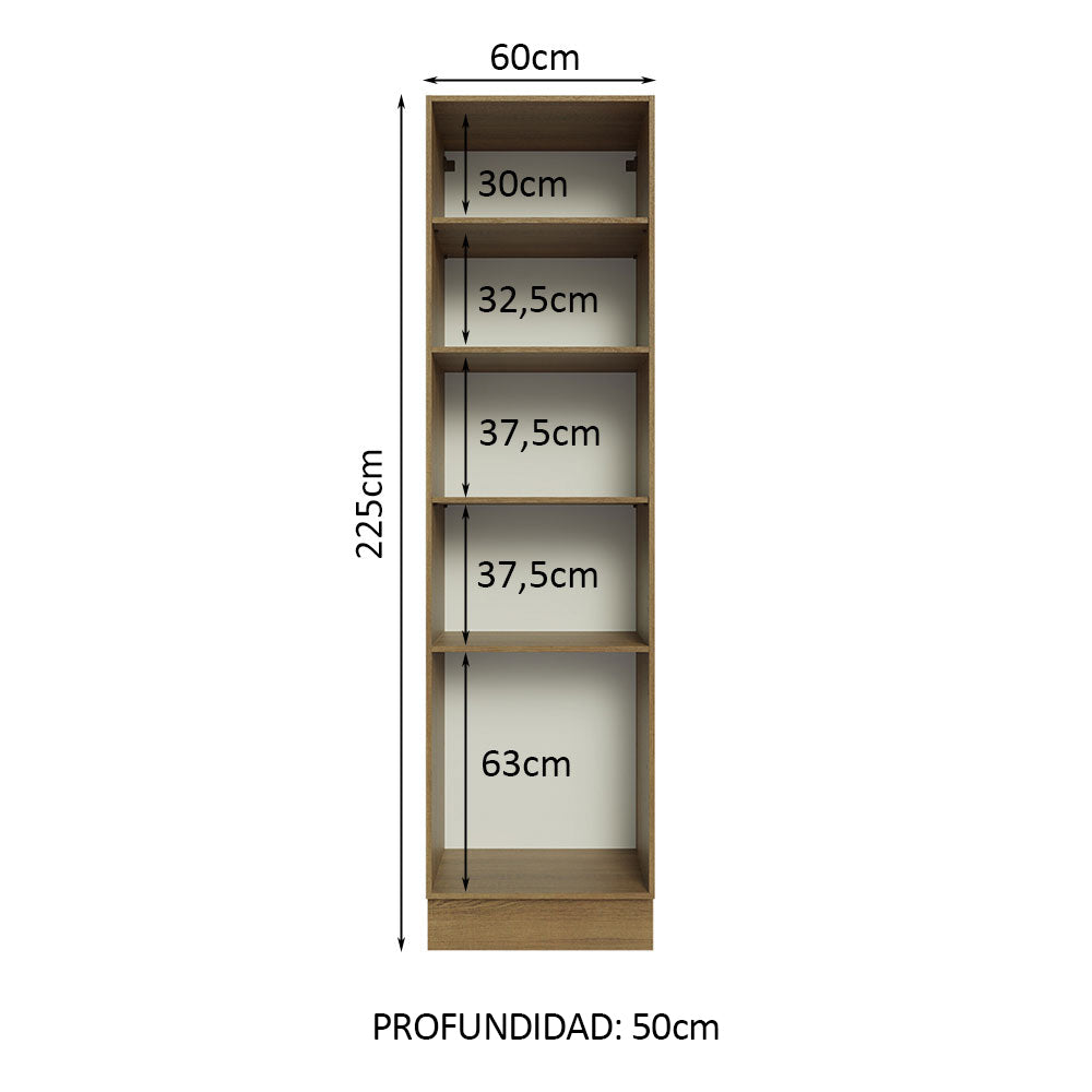 Mueble de Cocina Armario Vertical Abierto con 5 Nichos