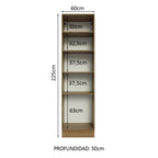 Mueble de Cocina Armario Vertical Abierto con 5 Nichos