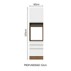 Mueble de Cocina para Hornos Glamy 60 cm Marrón/Blanco