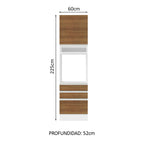 Mueble de Cocina para Hornos Glamy 60 cm Blanco/Marrón