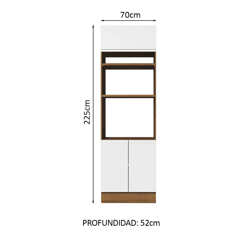 Mueble de Cocina para Hornos Glamy 70 cm Marrón/Blanco