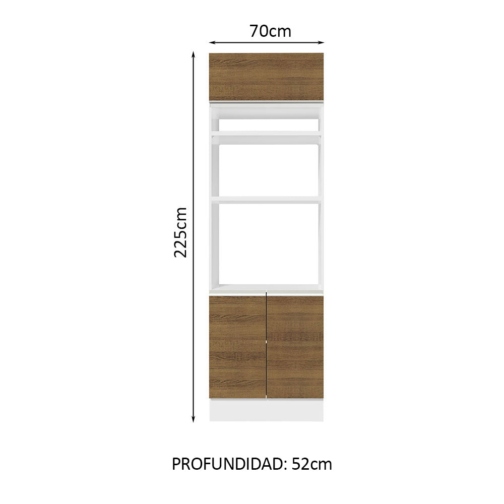 Mueble de Cocina para Hornos Glamy 70 cm Blanco/Marrón