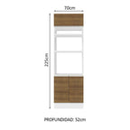 Mueble de Cocina para Hornos Glamy 70 cm Blanco/Marrón