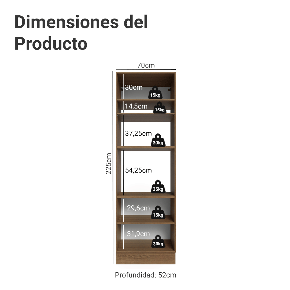 Mueble de Cocina para Hornos Vik 70 cm Marrón/Gris