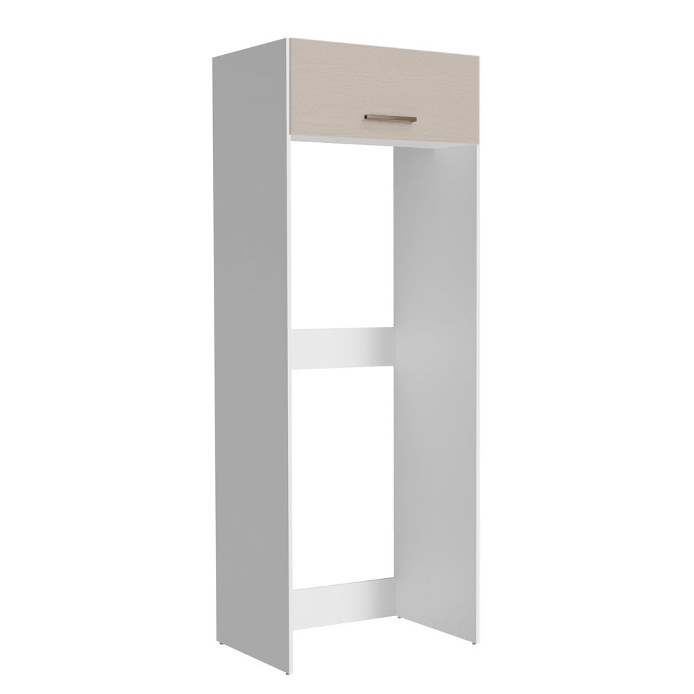 Mueble de Cocina para Nevera Agata 1 Puerta Abatible Blanco/Crema
