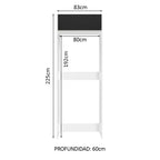 Mueble de Cocina para Nevera Glamy 1 Puerta Abatible Blanco/Negro
