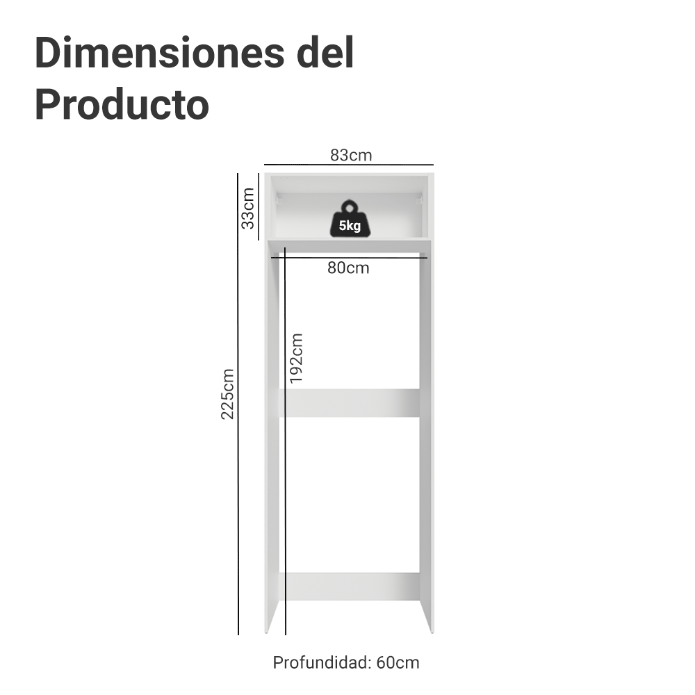 Mueble de Cocina para Nevera Vik 1 Puerta Abatible Blanco/Gris