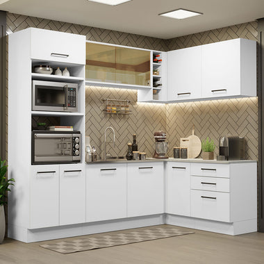 Cocina Integral de Esquina Agata 4.00 m Blanco 01