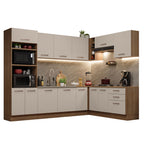 Cocina Integral de Esquina Agata 4.80 m Marrón/Crema 01