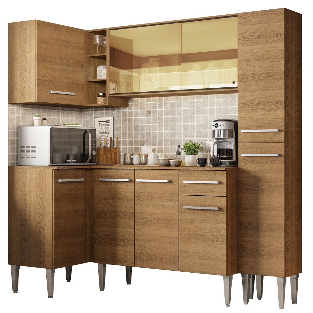 Cocina Integral de Esquina Emilly River 2.60 m Marrón