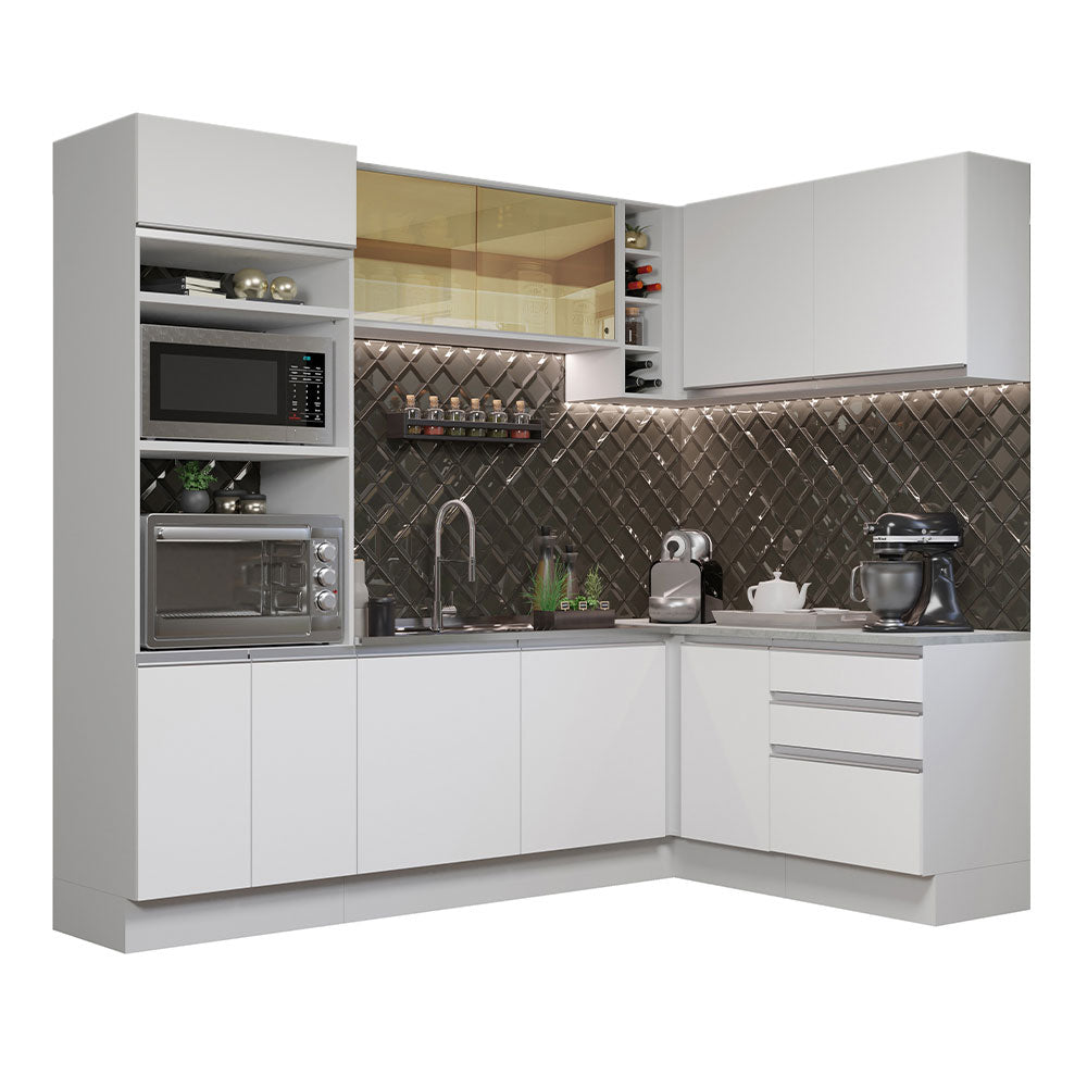 Cocina Integral de Esquina Glamy 4.00 m Blanco 02