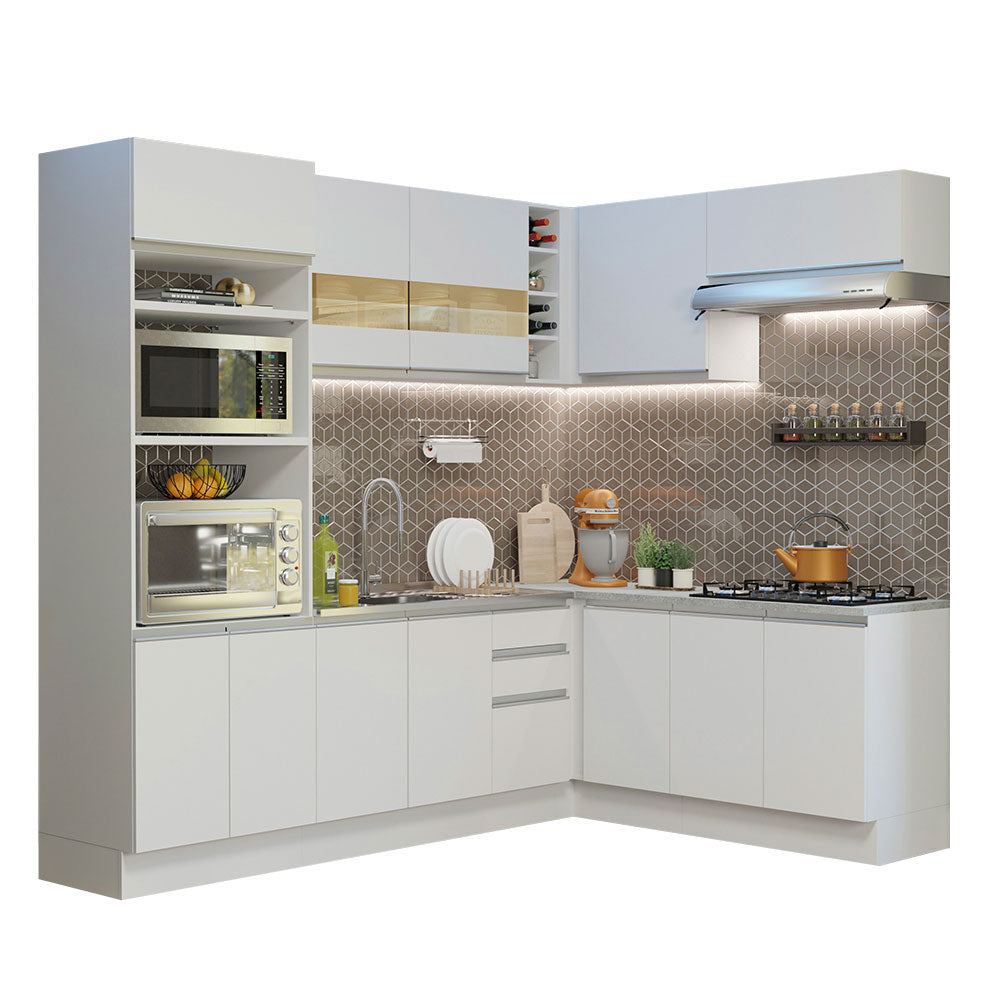 Cocina Integral de Esquina Glamy 4.20 m Blanco 01