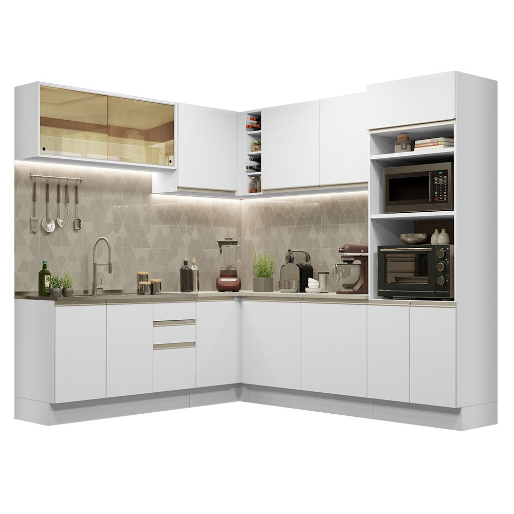 Cocina Integral de Esquina Glamy 4.60 m Blanco 01