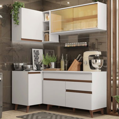 Cocina Integral de Esquina Reims 2.60 m con Encimera Blanco 01