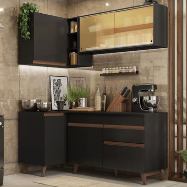 Cocina Integral de Esquina Reims 2.60 m con Encimera Negro 01