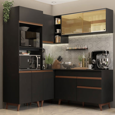 Cocina Integral de Esquina Reims 3.30 m con Encimera Negro 01