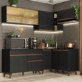 Cocina Integral de Esquina Reims 3.30 m con Encimera Negro 02