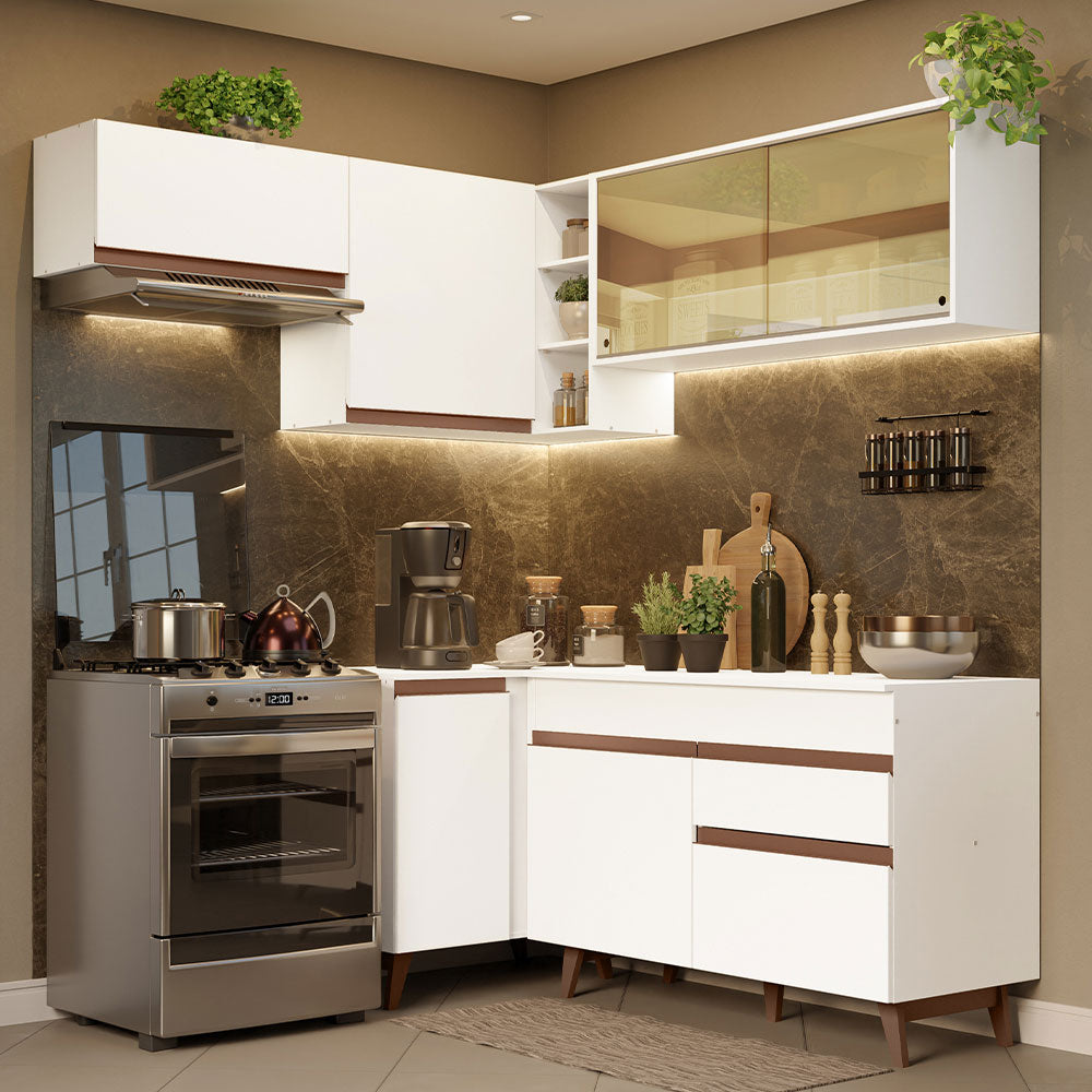 Cocina Integral de Esquina Reims 3.30 m con Encimera Blanco 03