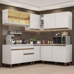 Cocina Integral de Esquina Reims 3.80 m con Encimera Blanco 01