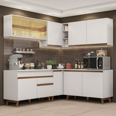 Cocina Integral de Esquina Reims 3.80 m con Encimera Blanco 01