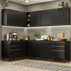 Cocina Integral de Esquina Reims 3.80 m con Encimera Negro 02