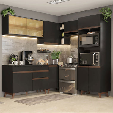 Cocina Integral de Esquina Reims 4.00 m con Encimera Negro 02