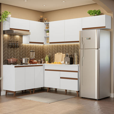 Cocina Integral de Esquina Reims 4.00 m con Encimera Blanco 03