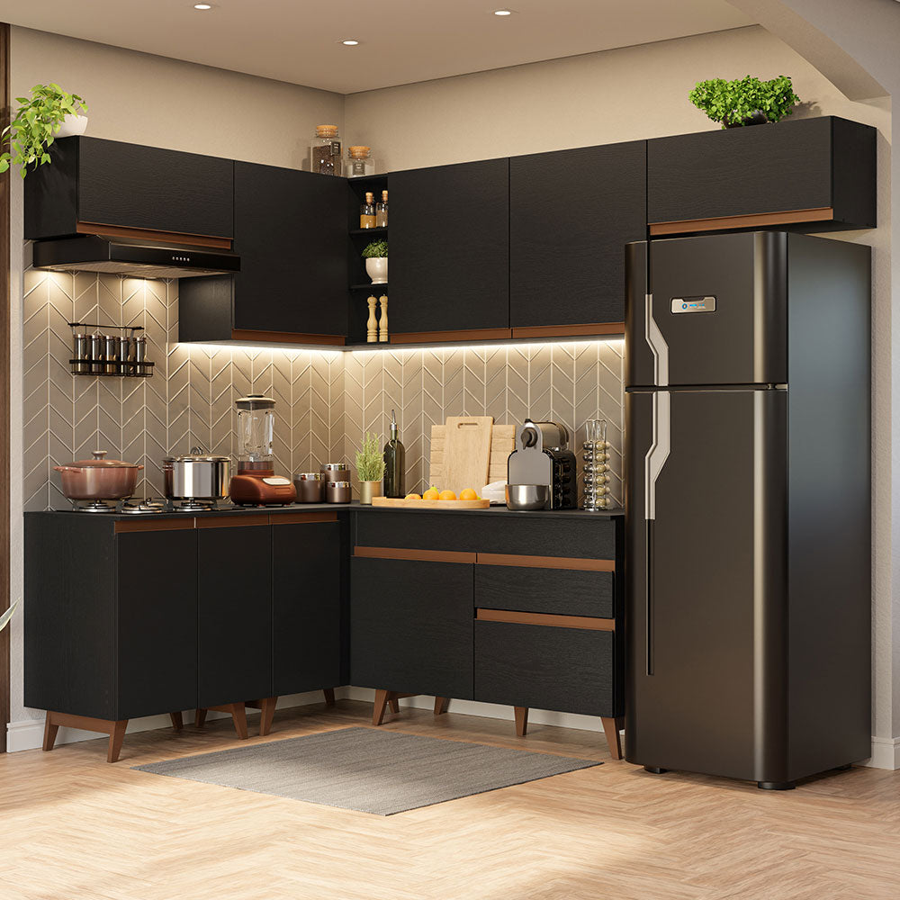 Cocina Integral de Esquina Reims 4.00 m con Encimera Negro 03