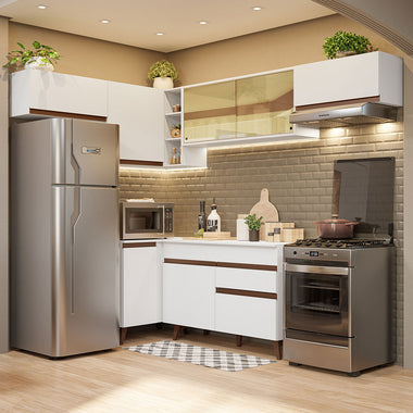 Cocina Integral de Esquina Reims 4.00 m con Encimera Blanco 04