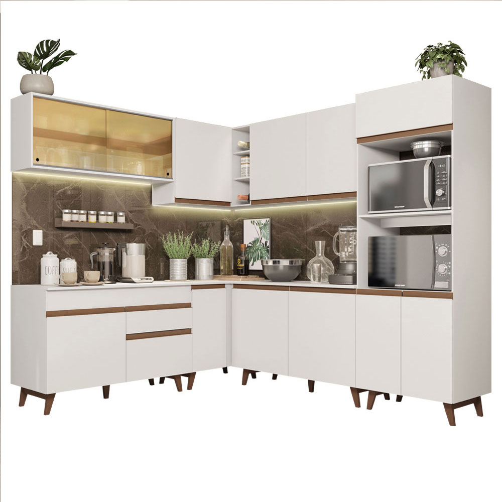 Cocina Integral de Esquina Reims 4.50 m con Encimera Blanco 01