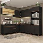 Cocina Integral de Esquina Reims 4.50 m con Encimera Negro 01