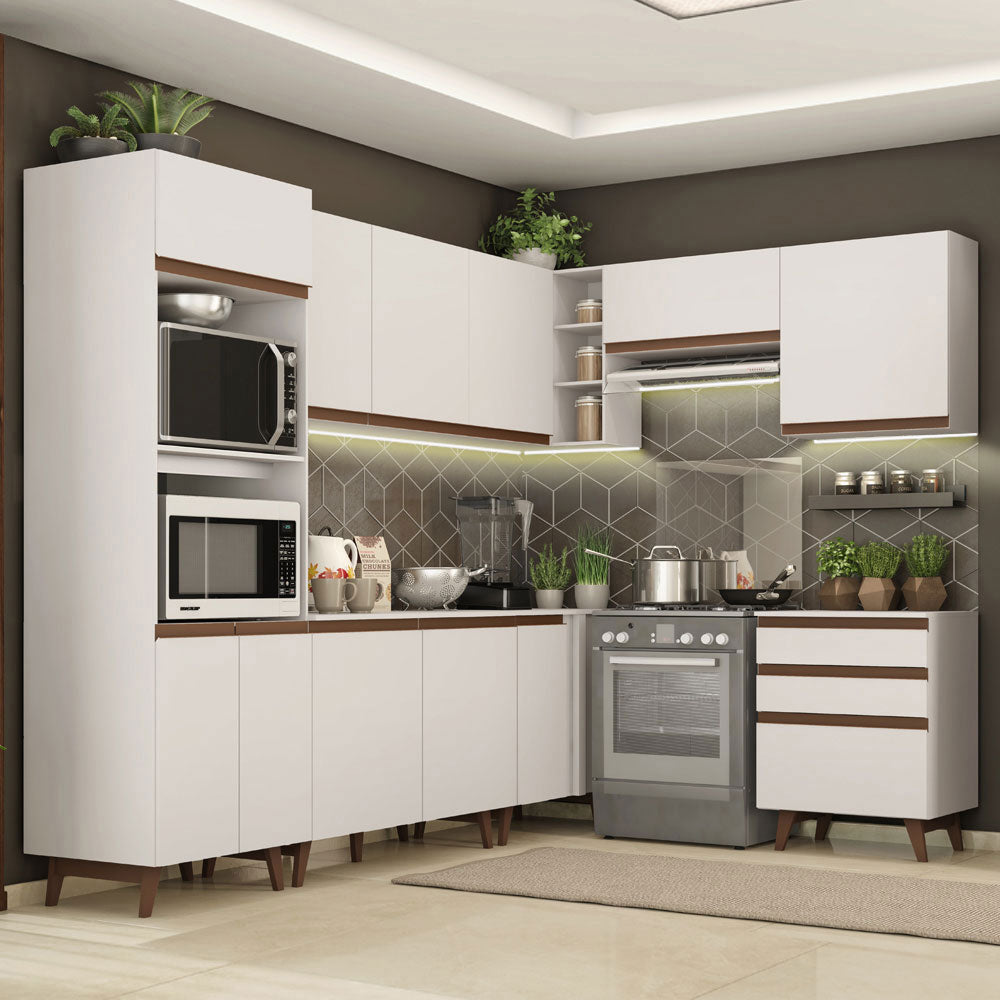 Cocina Integral de Esquina Reims 4.60 m con Encimera Blanco 02