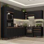 Cocina Integral de Esquina Reims 4.60 m con Encimera Negro 02