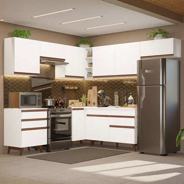Cocina Integral de Esquina Reims 4.60 m con Encimera Blanco 03