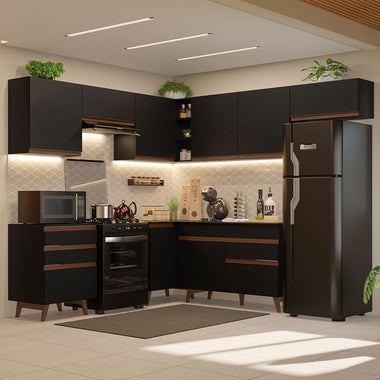 Cocina Integral de Esquina Reims 4.60 m con Encimera Negro 03