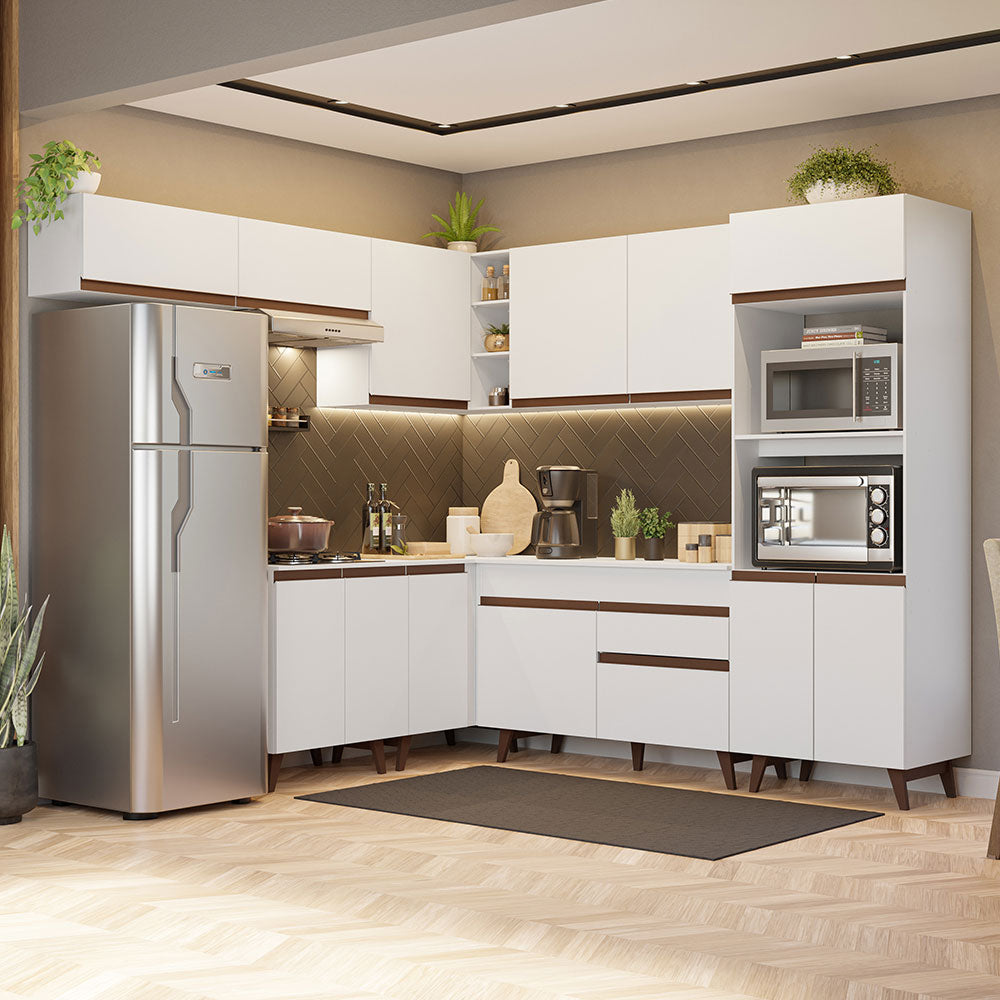 Cocina Integral de Esquina Reims 4.70 m con Encimera Blanco 01