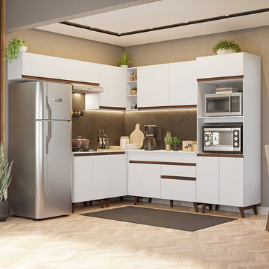 Cocina Integral de Esquina Reims 4.70 m con Encimera Blanco 01