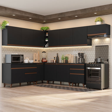 Cocina Integral de Esquina Reims 5.10 m con Encimera Negro 01
