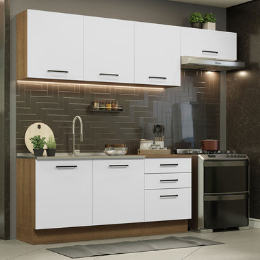 Cocina Integral Agata 2.60 m Marrón/Blanco 02