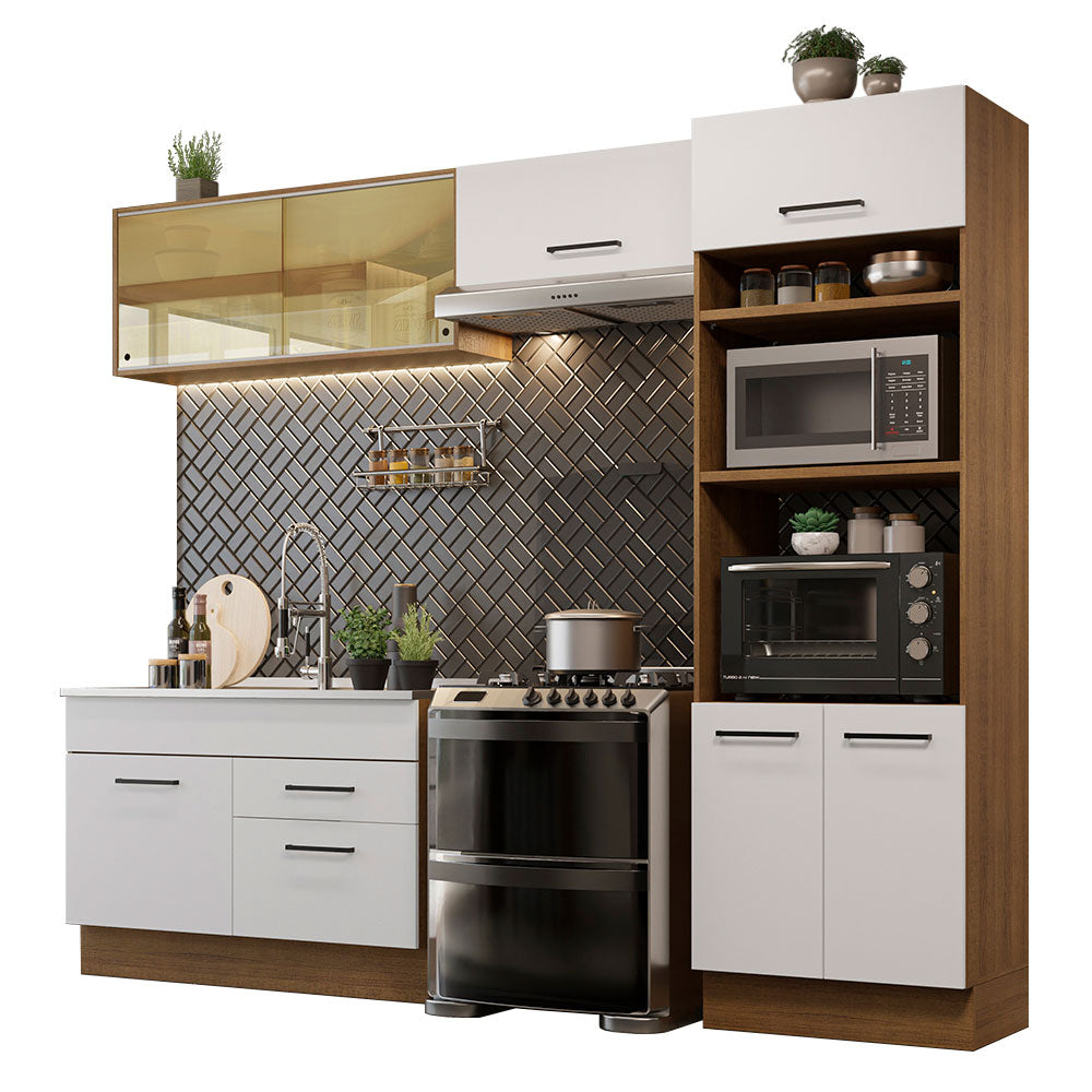 Cocina Integral Agata 2.70 Metros Marrón/Blanco 05