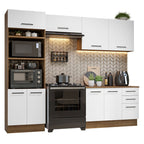 Cocina Integral Agata 2.70 m con Encimera Marrón/Blanco 07