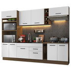Cocina Integral Agata 2.90 Metros Marrón/Blanco 01