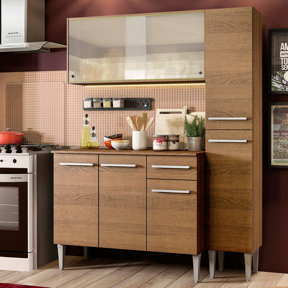 Cocina Integral Emilly Force 1.40 Metros Marrón 02