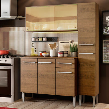 Cocina Integral Emilly Gold 1.40 Metros Marrón 03