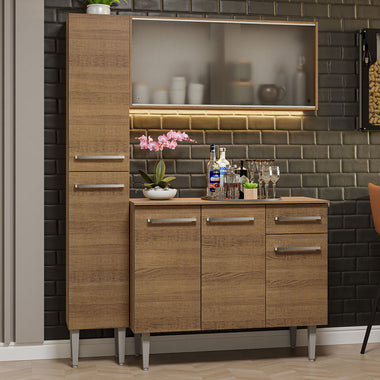 Cocina Integral Emilly 1.40 Metros Marrón 05