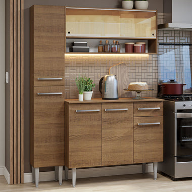 Cocina Integral Emilly 1.40 Metros Marrón 09