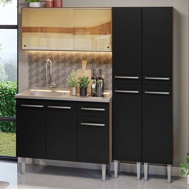 Cocina Integral Emilly 1.70 m con Mesón de Acero 12