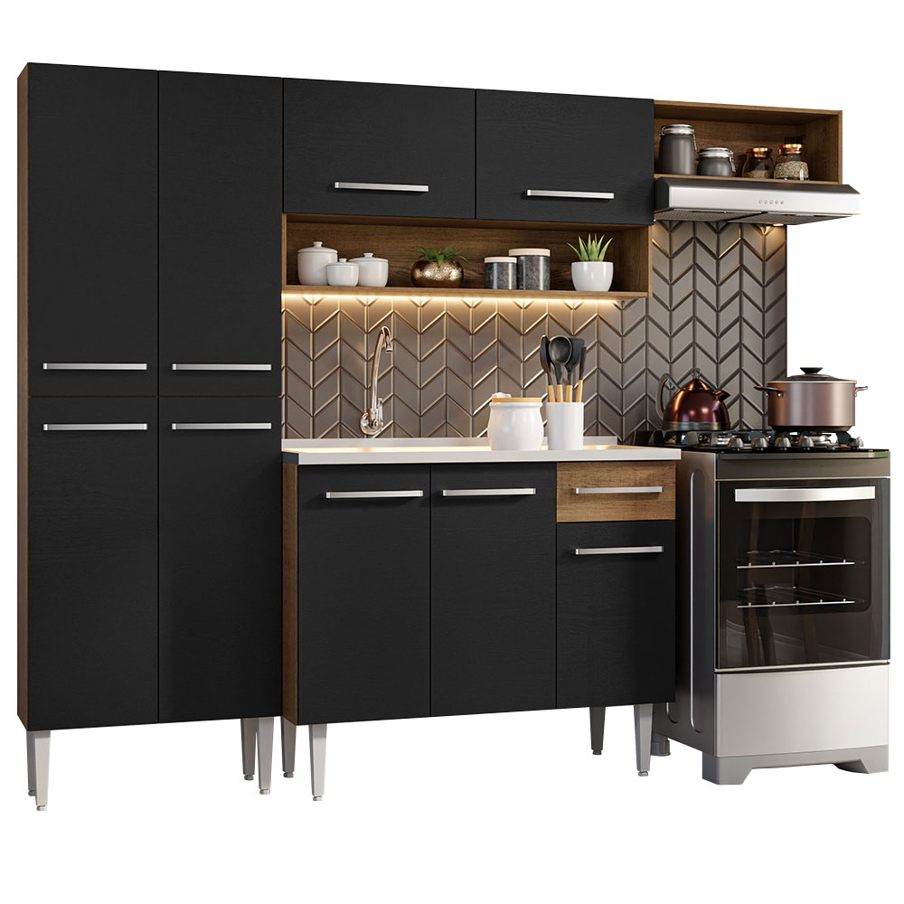 Cocina Integral Emilly 2.30 m con Mesón de Acero 12